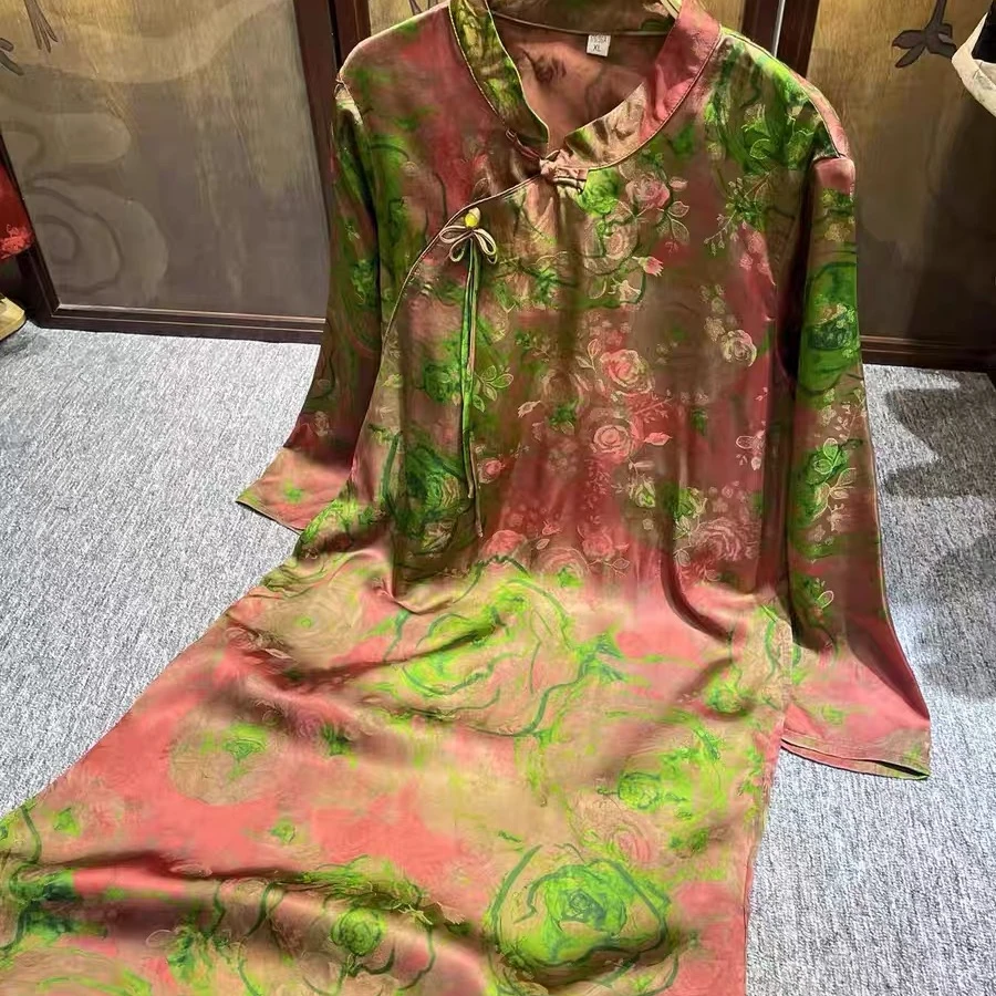 品优-【半城花絮】花萝手工改良旗袍气质古风连衣裙10467-敏敏