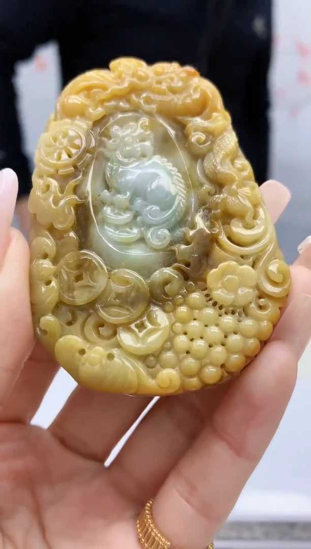 【闪购商品】定制翡翠未镶嵌5152lr-毛货挂件5