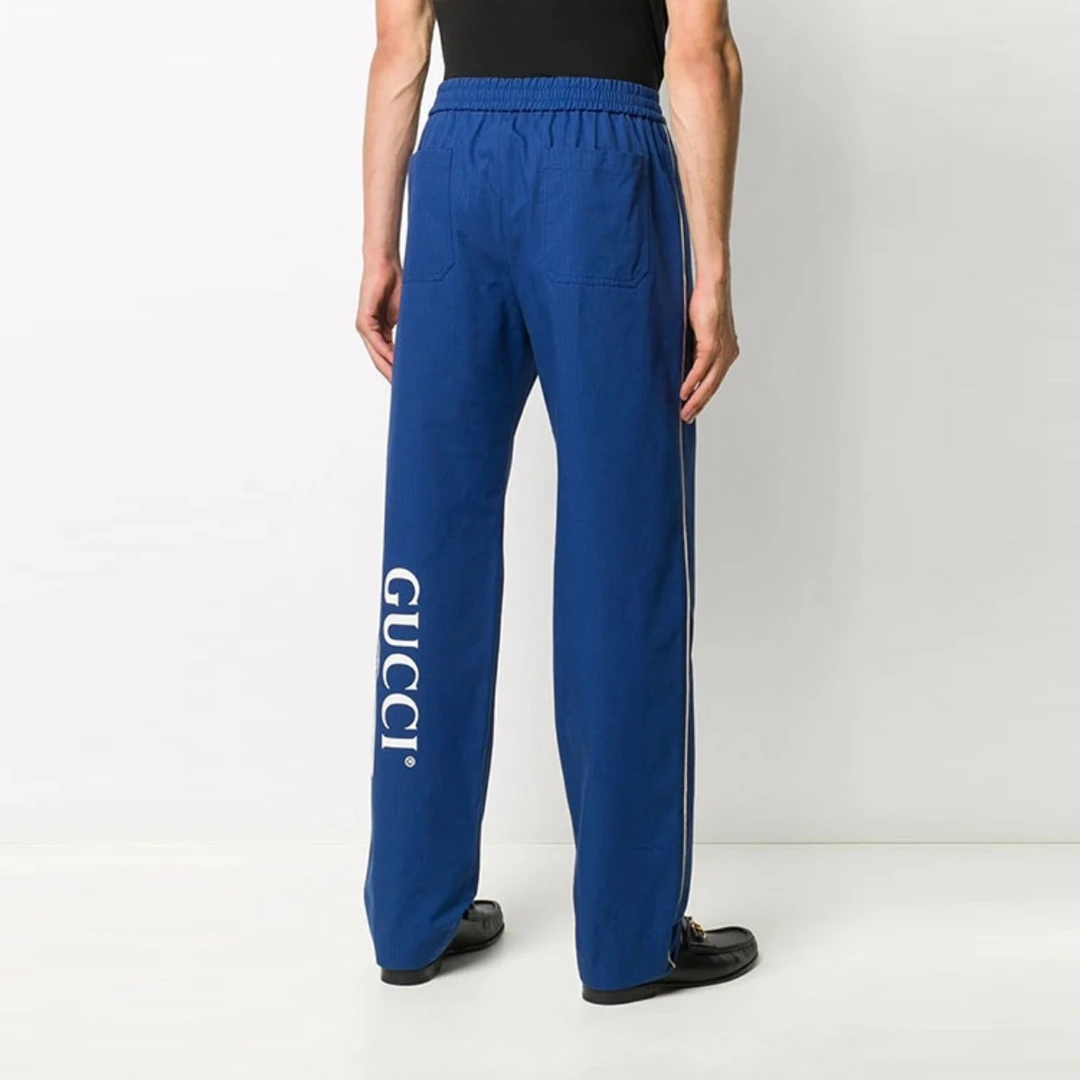 全新未使用 GUCCI/古驰 010455 侧条纹抽绳系带直筒休闲长裤 50码
