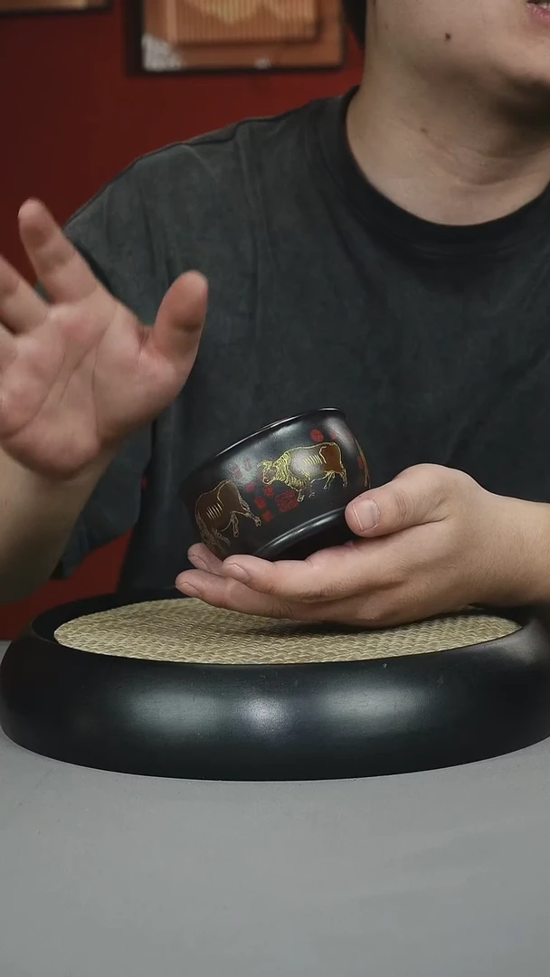 茶壶紫砂石黄 五牛杯