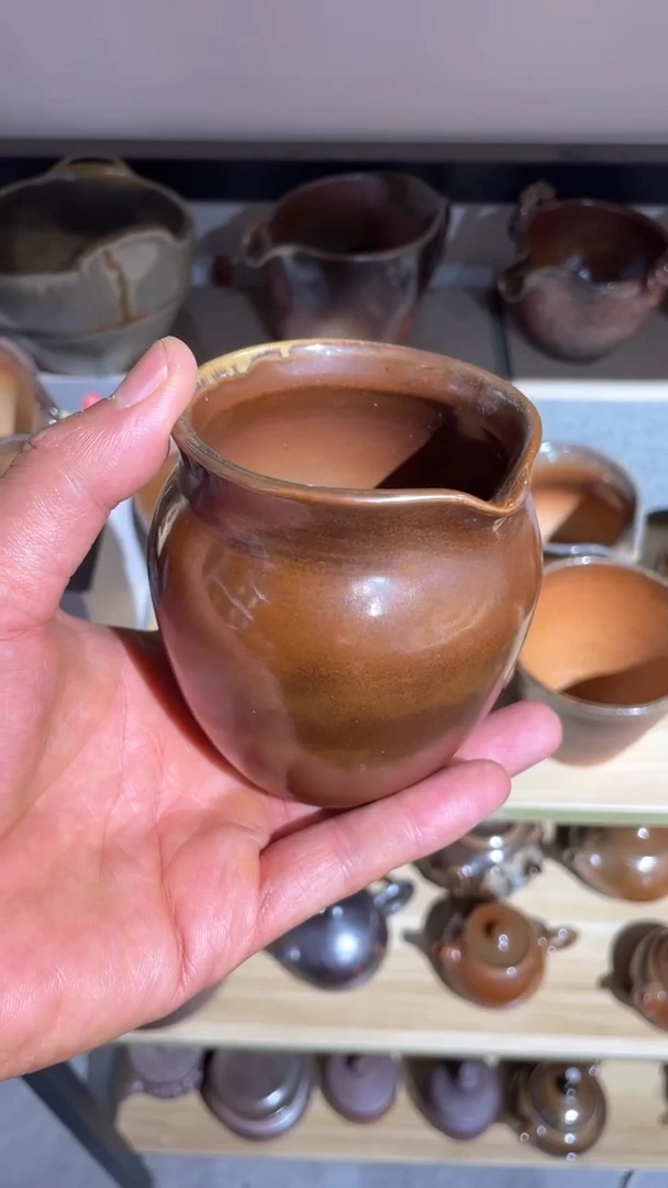 陶人**茶白泥柴烧公道杯