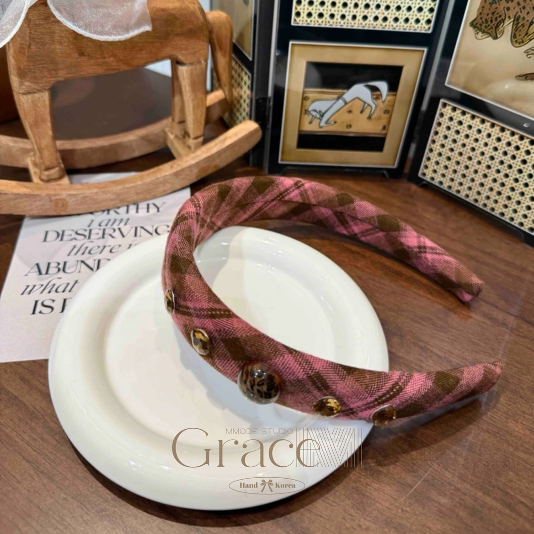 「魅丽格子」-韩国24冬季新款高颅顶发箍