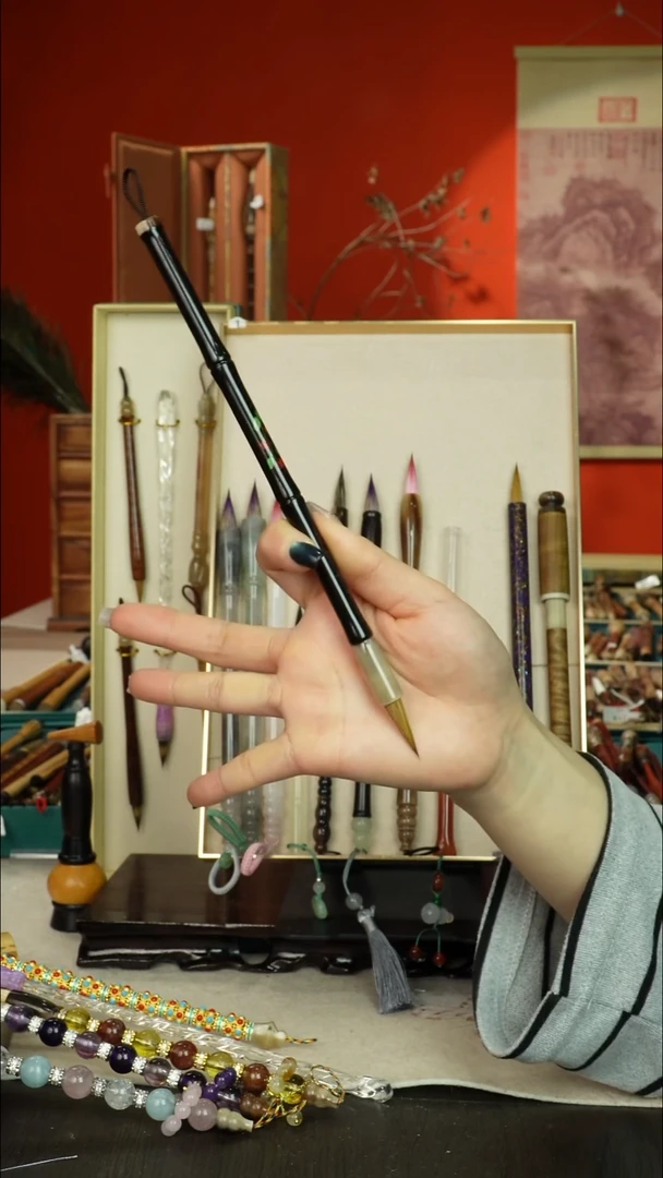 87号闪孤品高货毛笔链接 清水试笔 蘸墨不退