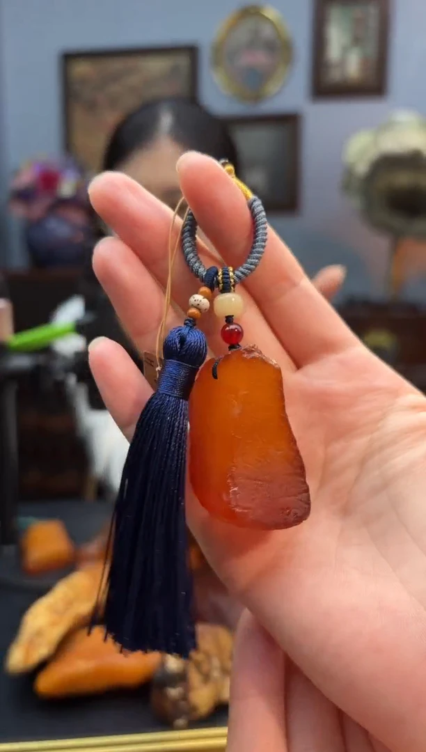 琥珀颈饰未镶嵌包包挂