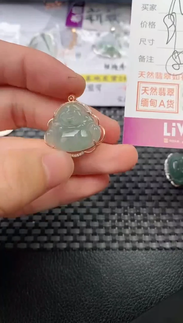 翡翠银S925镶嵌颈饰挂件
