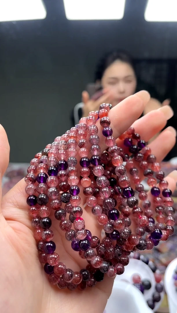 未镶嵌手串水晶超七典藏黑加仑6mm 多样性发一
