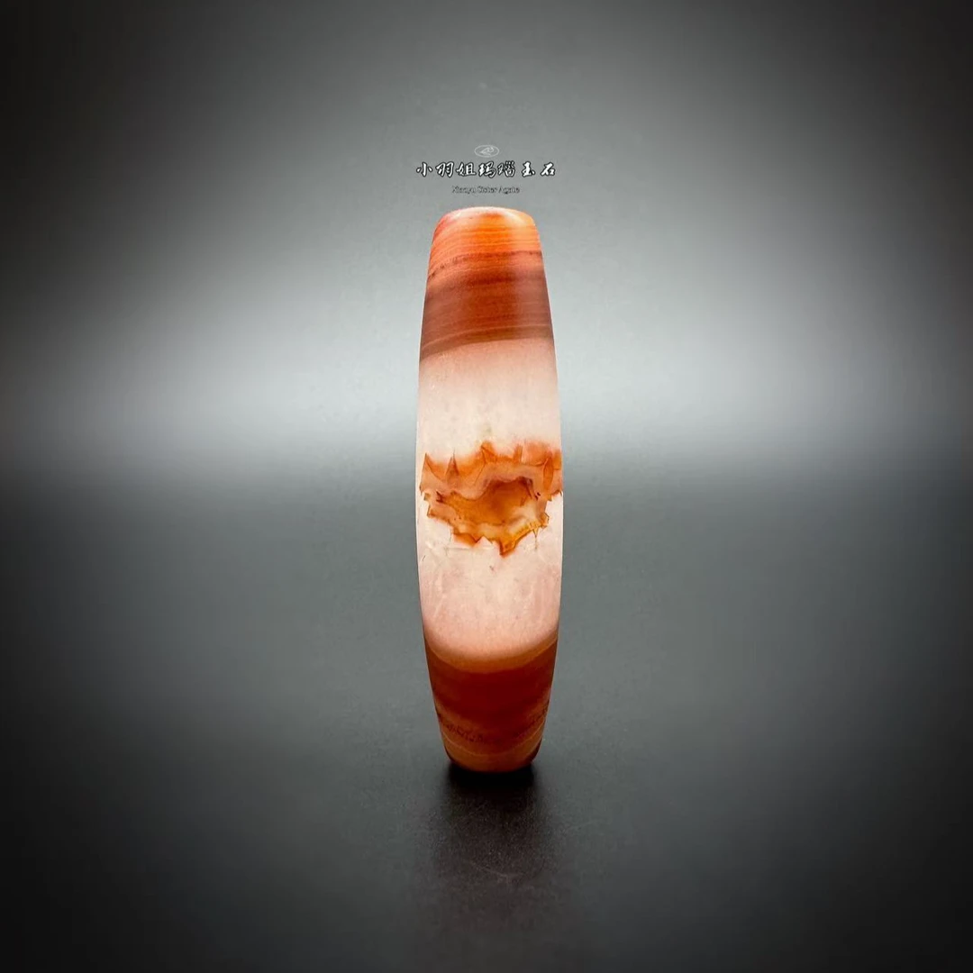 冰晶玛瑙哑光含粉砂玛瑙勒子 尺寸 43.7*11.7