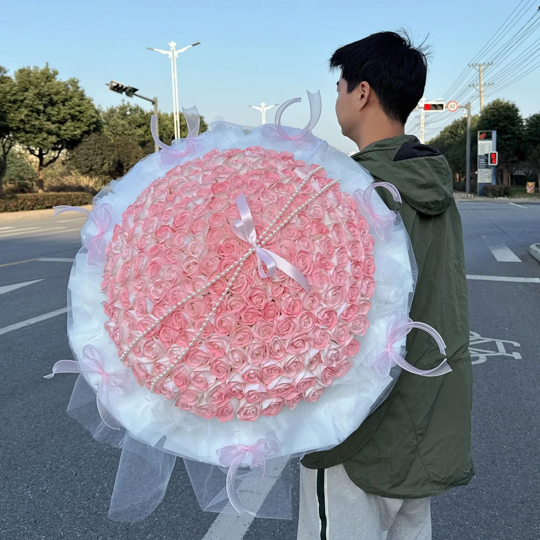 香皂花永生花99朵玫瑰花大束生日礼物送老婆女友闺蜜永生花花束