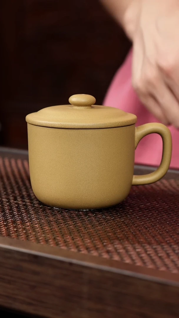茶壶紫砂黄金段搪瓷盖杯