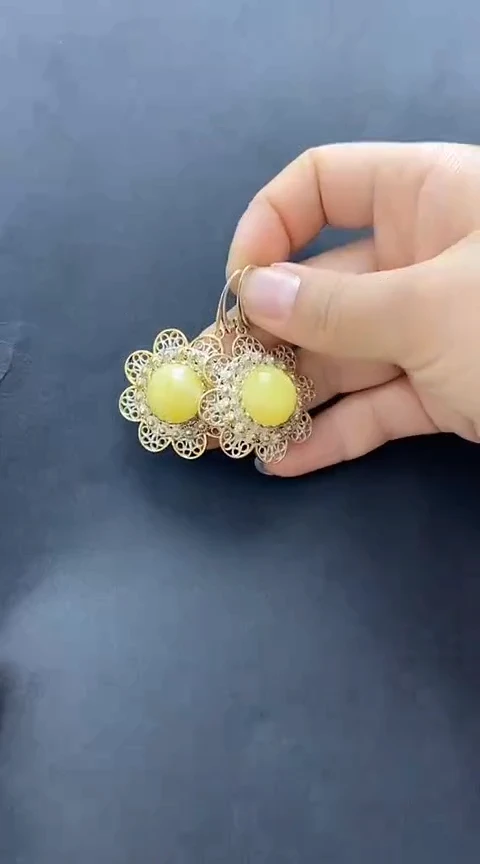 【闪购商品】琥珀裸石银S925镶嵌蜜蜡耳坠