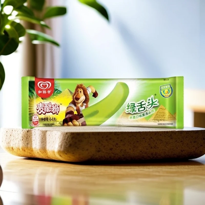 和路雪 绿舌头苹果味冰淇淋雪糕 54g*4支网红雪糕雪糕同城配