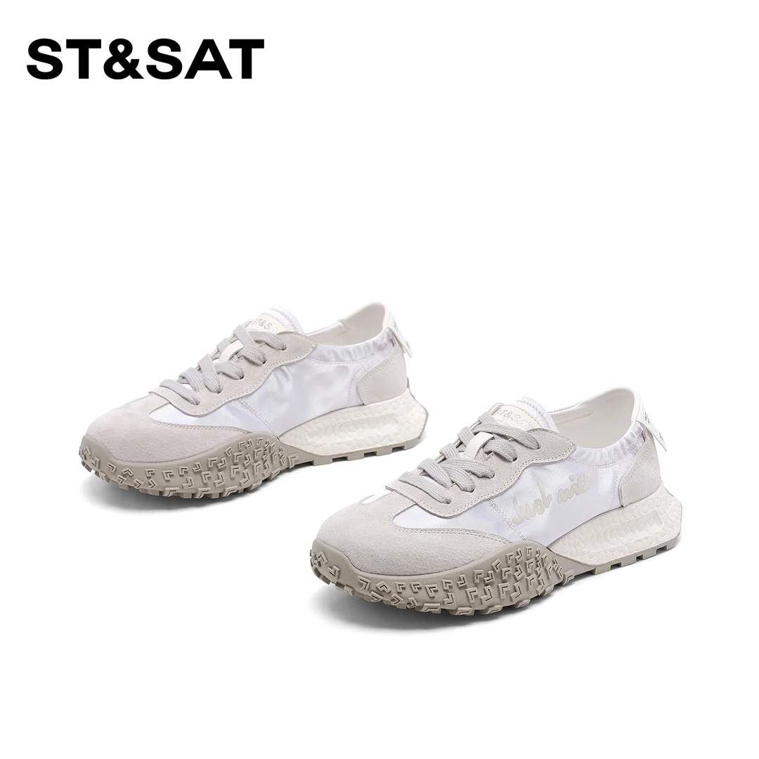 St&Sat/星期六潮流时尚百搭休闲鞋女2025新款系带运动阿甘鞋厚底