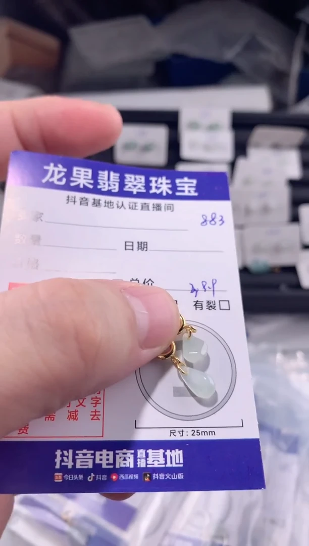 颈饰未镶嵌翡翠多面体水滴883