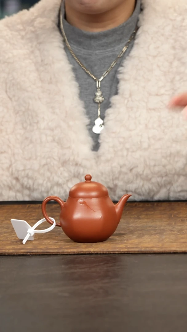 茶壶紫砂混六方小梨朱泥110cc