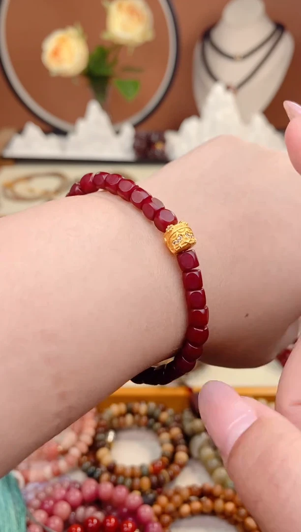 【闪购商品】菩提根/象牙果手串方糖精工砂砂红阿呆单圈