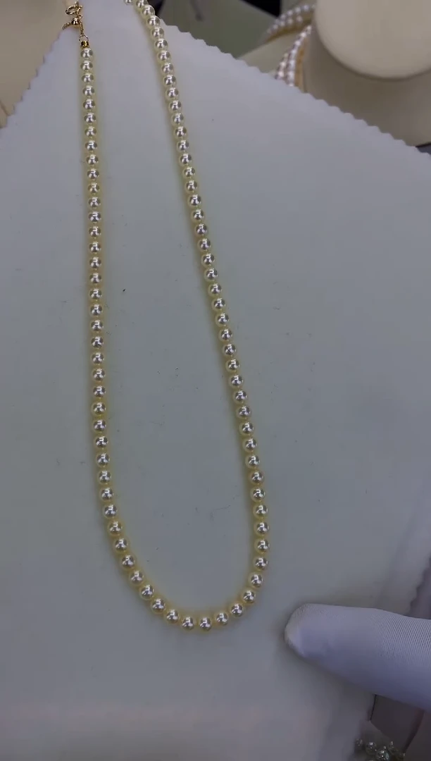 银S925镶嵌DA海水珍珠 GD005 4.5-5 rose串链带大证