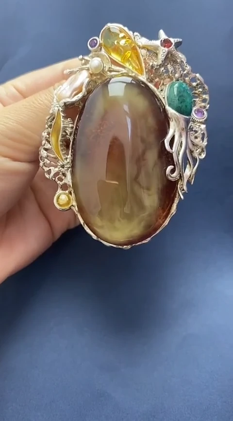 裸石琥珀未镶嵌吊坠