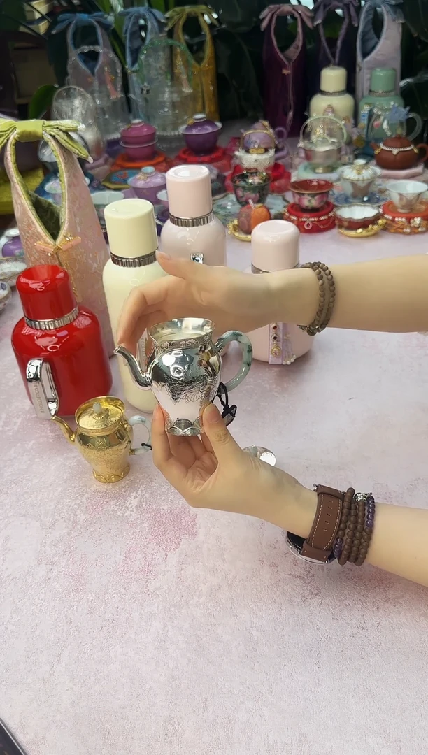 21蜂鸟旗袍美人肩银壶