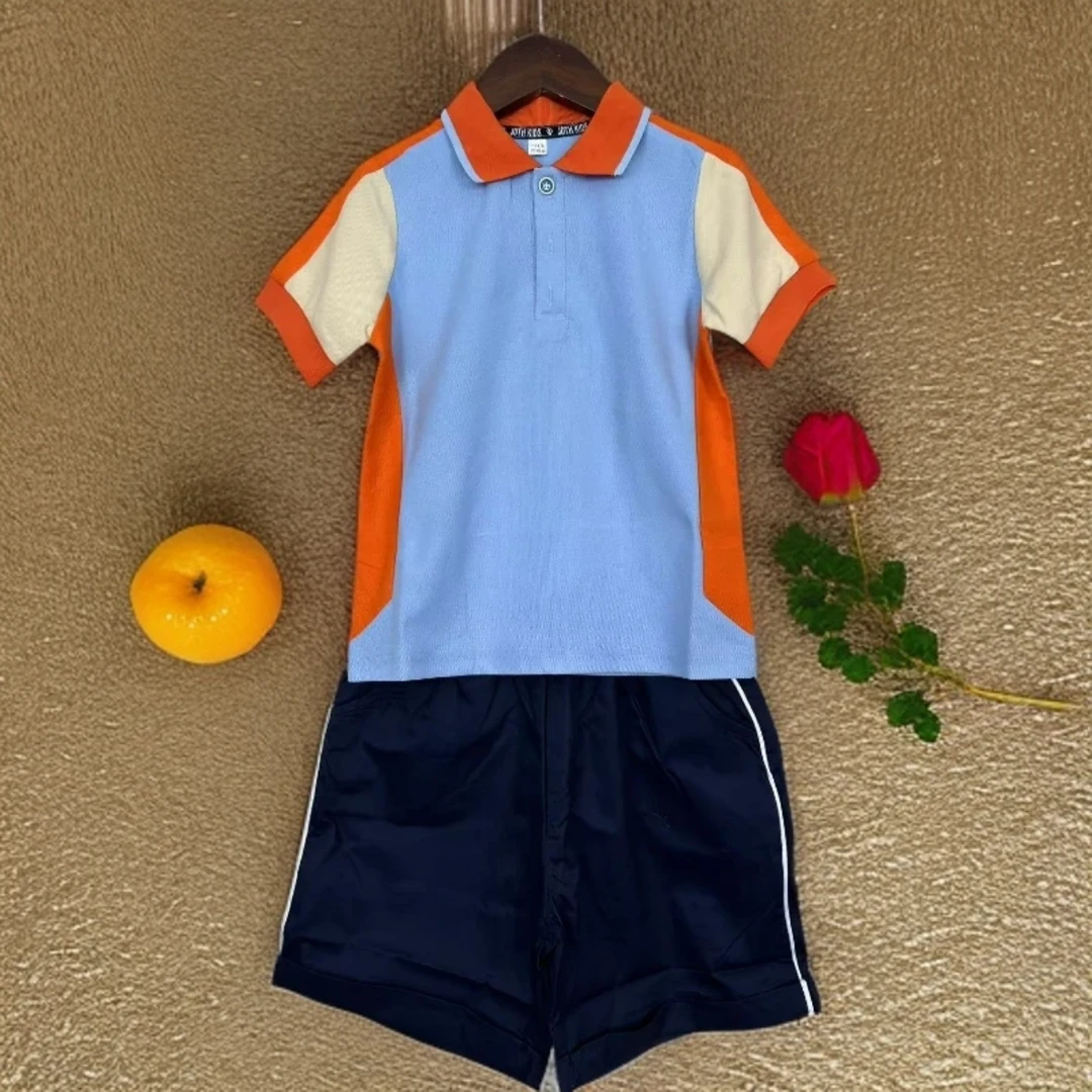 A028   蓝橙色套装（裤子可能比衣服大一个尺码）