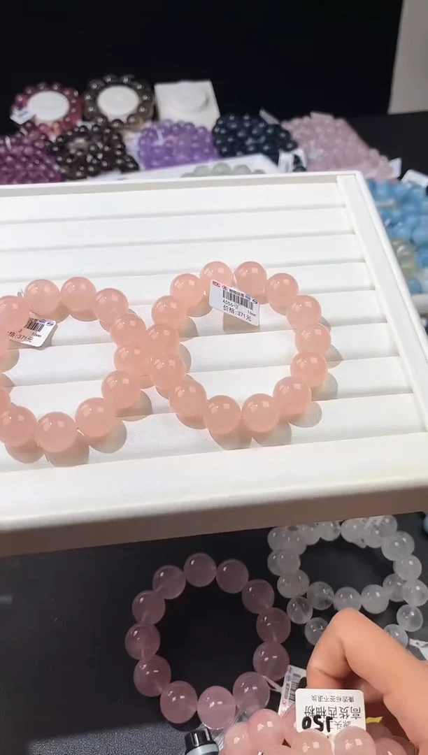 【闪购商品】水晶手链未镶嵌多样性发一西柚粉16mm