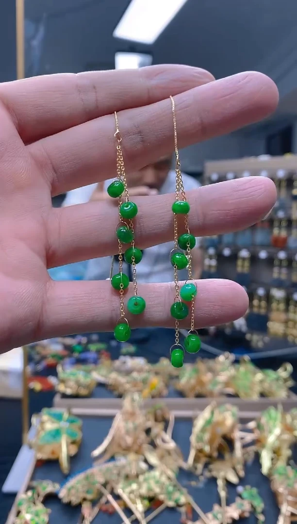 【闪购商品】翡翠耳饰合金067翡翠耳线