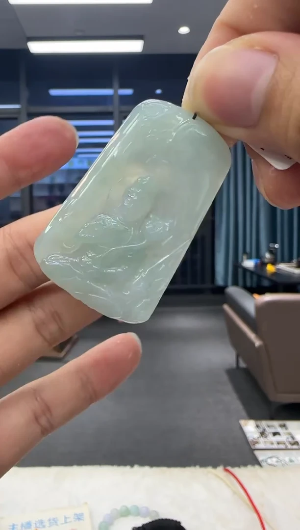 颈饰未镶嵌翡翠天然翡翠A货孤品一件