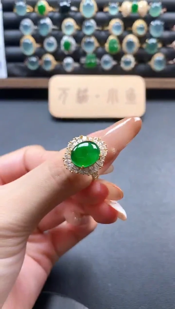 银S925镶嵌戒指翡翠51511