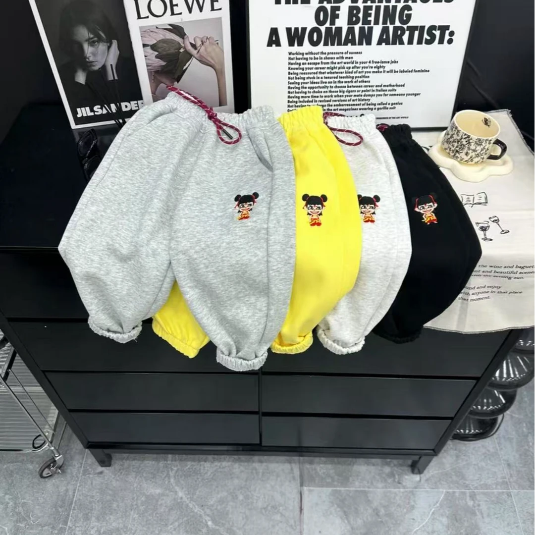 儿童春款卫裤卡通哪吒男童女童休闲裤针织春季2025新款