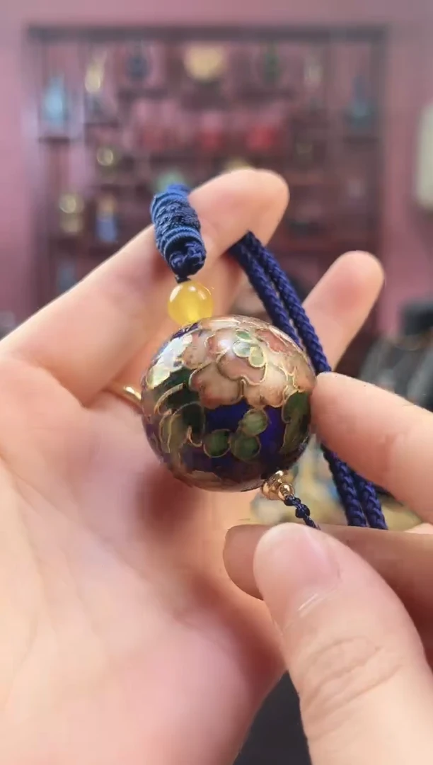 非遗 景泰蓝3.0单珠 绳子款 宝蓝