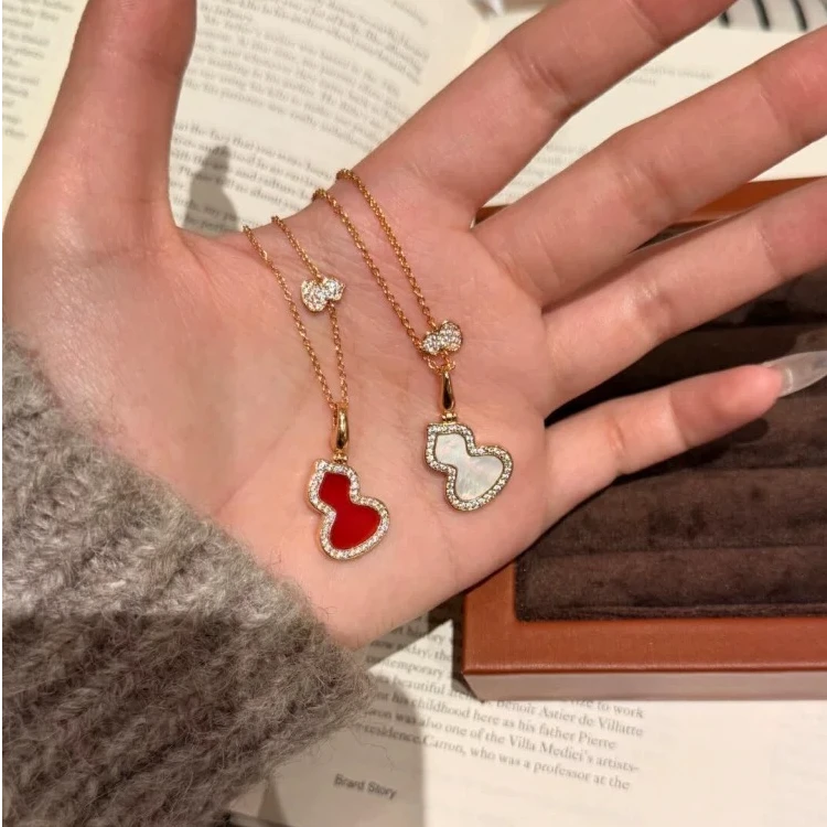 铜合金项链 轻奢时尚高定款福禄红葫芦项链女经典精致百搭不掉色