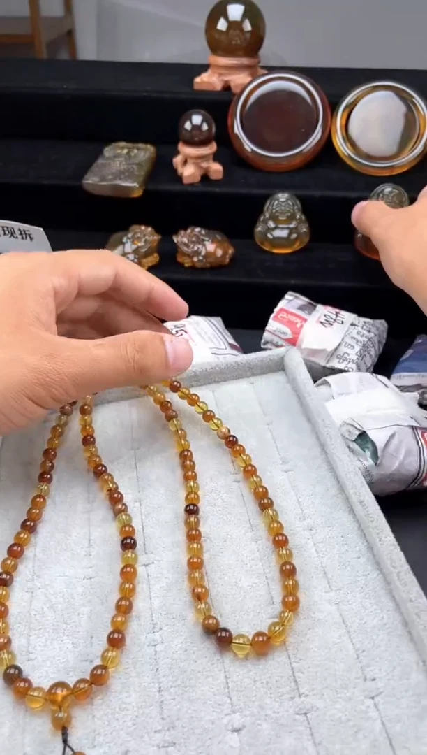 手链琥珀未镶嵌多宝108项链【多样性发货其中一】