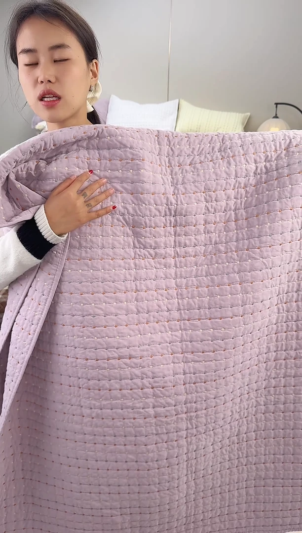 棉纯棉香芋紫230*250床盖