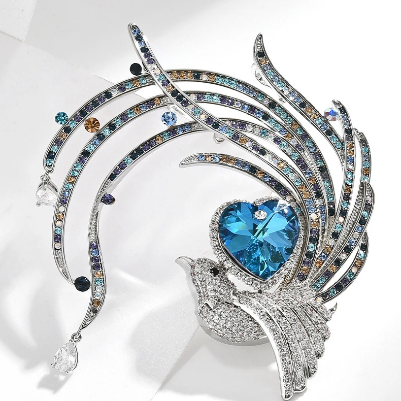 铜合金锆石胸针 32368重工高档凤凰胸花
