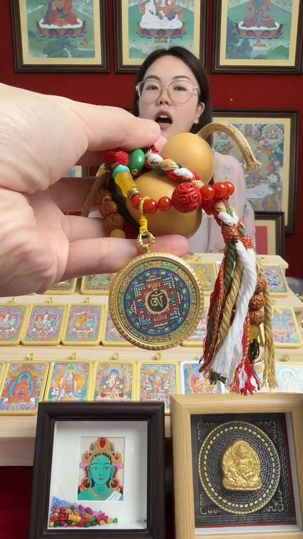 吊坠车挂-热贡纯手绘唐卡