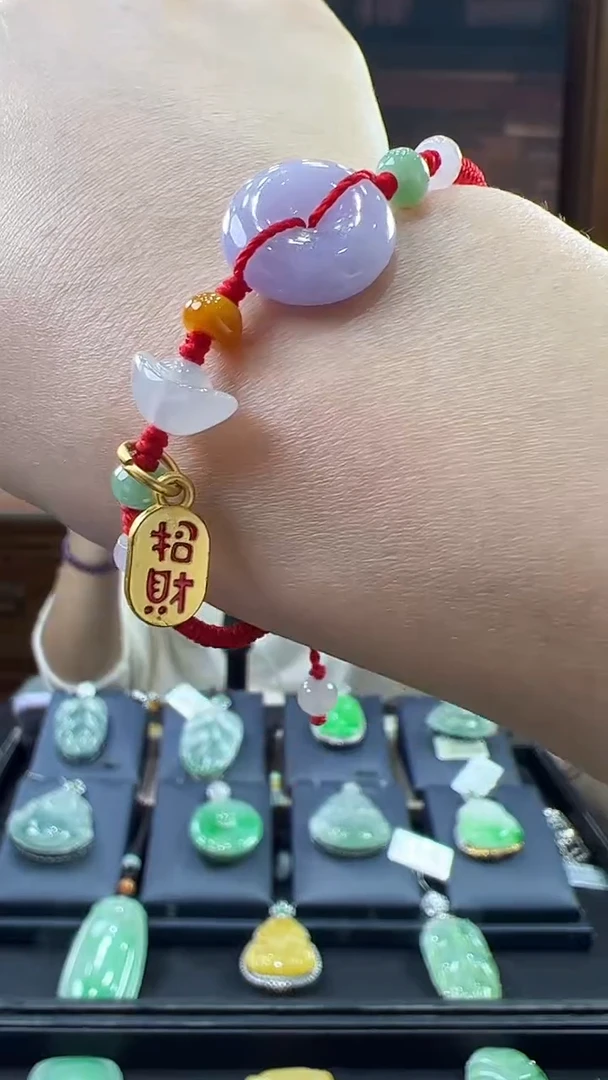 未镶嵌挂件翡翠手绳