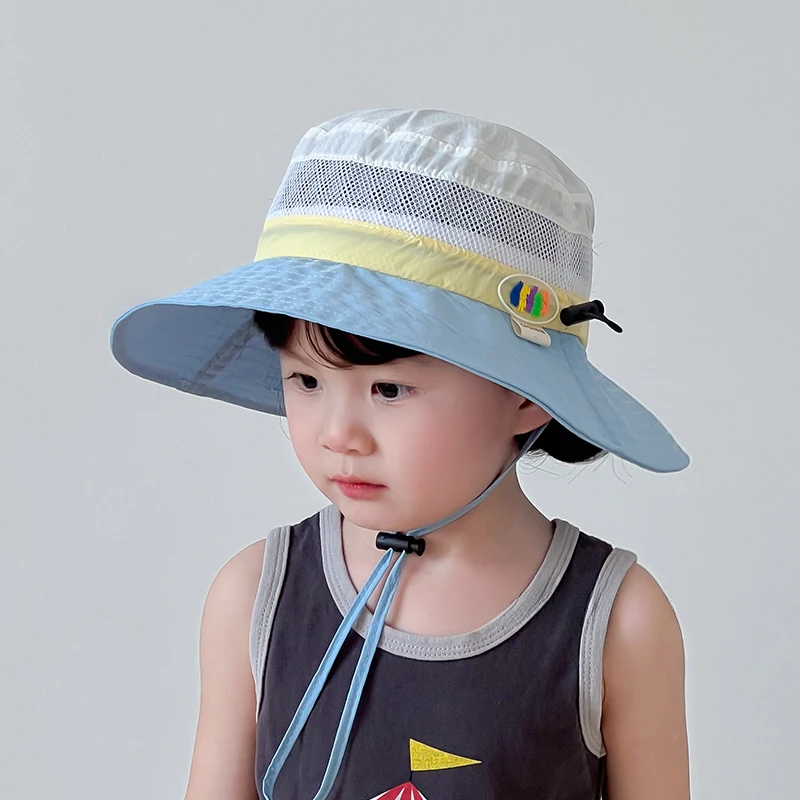 宝宝遮阳帽夏季薄款女宝帽夏款儿童防晒帽男宝女童速干太阳渔夫帽