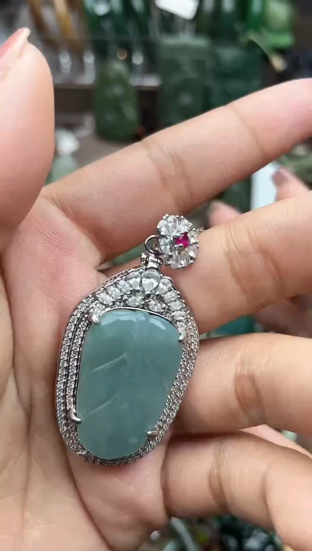 颈饰银S925镶嵌翡翠未镶嵌吊坠多样性拍一发一