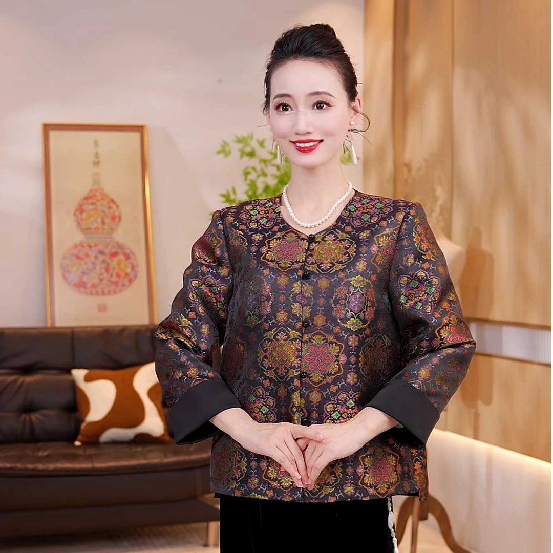 【宝相缂丝】新款秋装女士气质上衣休闲装外套JX0155