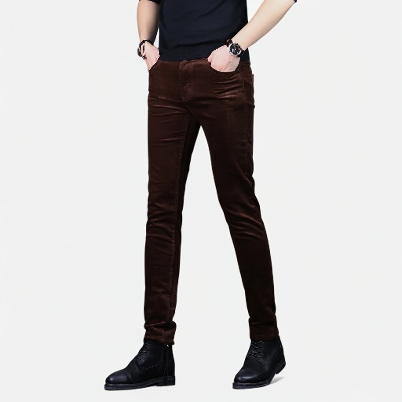 2025新款高端男士灯芯绒休闲裤潮牌韩版男裤修身裤子男商务西裤男