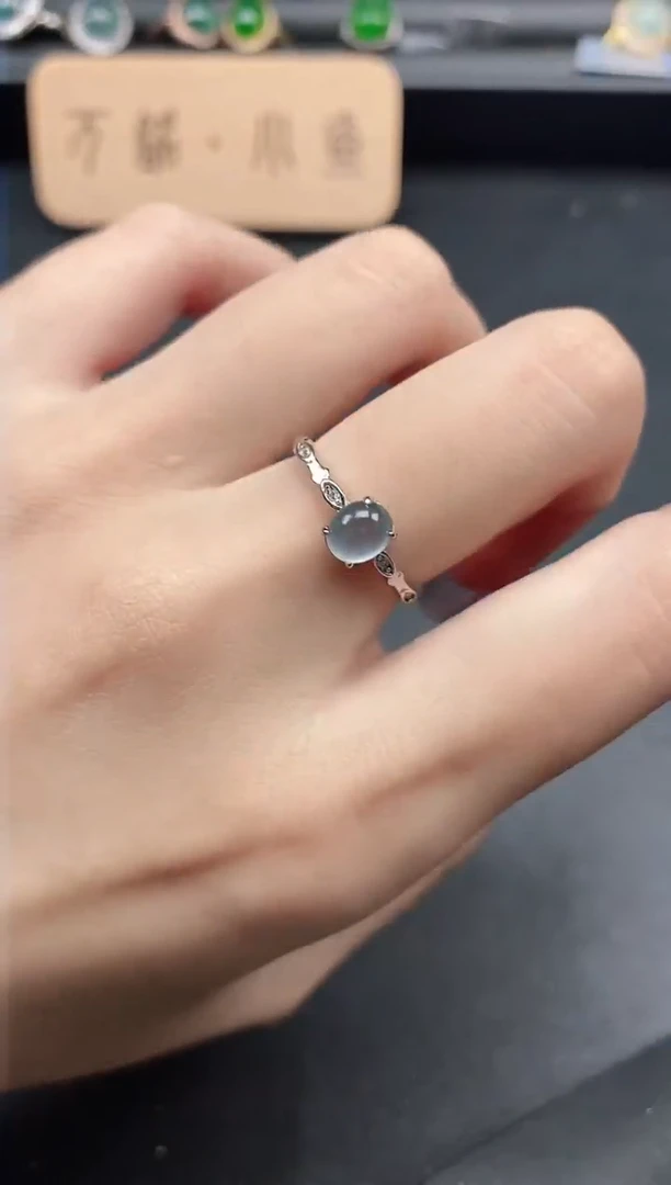 翡翠戒指银S925镶嵌51511