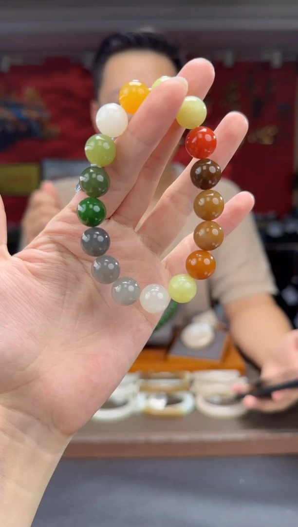 和田玉未镶嵌手串多宝单圈手串