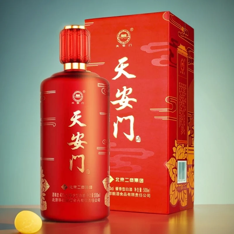 天安门庆典红酱香型白酒43度500ml单瓶装嫡传酿酒工艺粮食