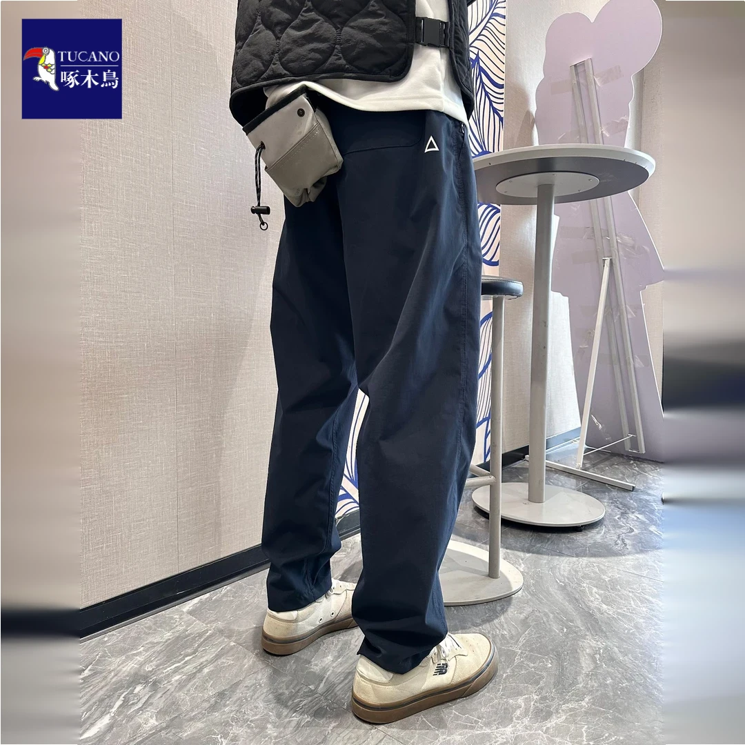 啄木鸟2025春季机能小三角白标宽松休闲裤美式工装长裤子男女同款