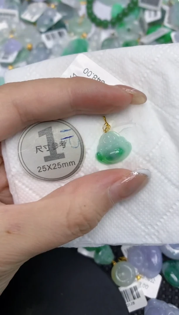 颈饰18K金镶嵌翡翠1111111