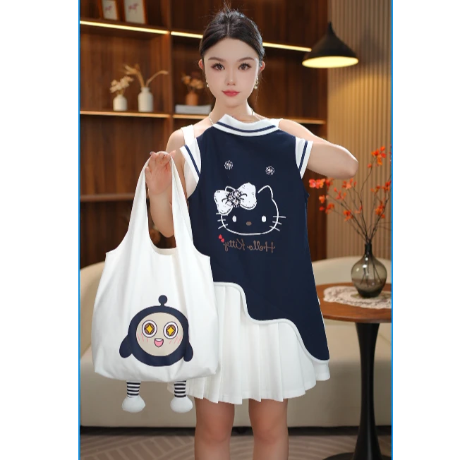 AODUOSEN/奥多森高端定制女童KT猫polo夏季少女连衣裙（新）