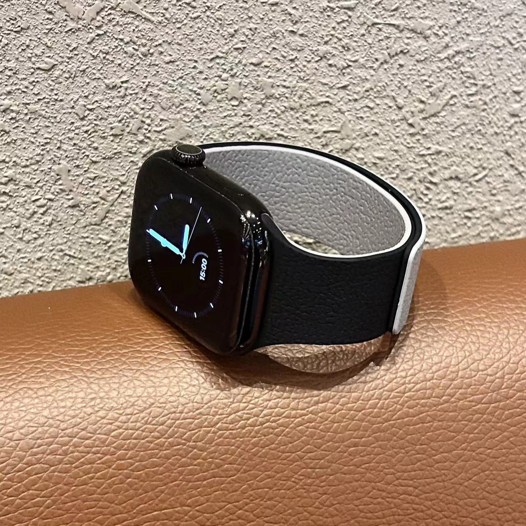iserisewatch适用AppleWatchs11表带苹果手表拼色硅胶运动表带