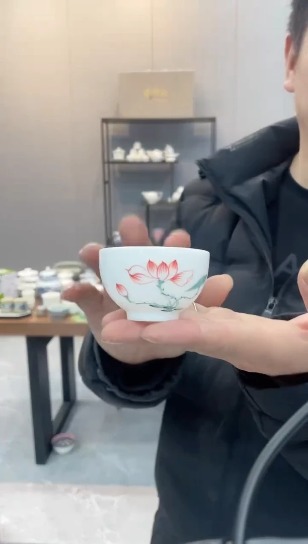 【闪购商品】【瓷心匠物】7个荷花3个两条鱼杯
