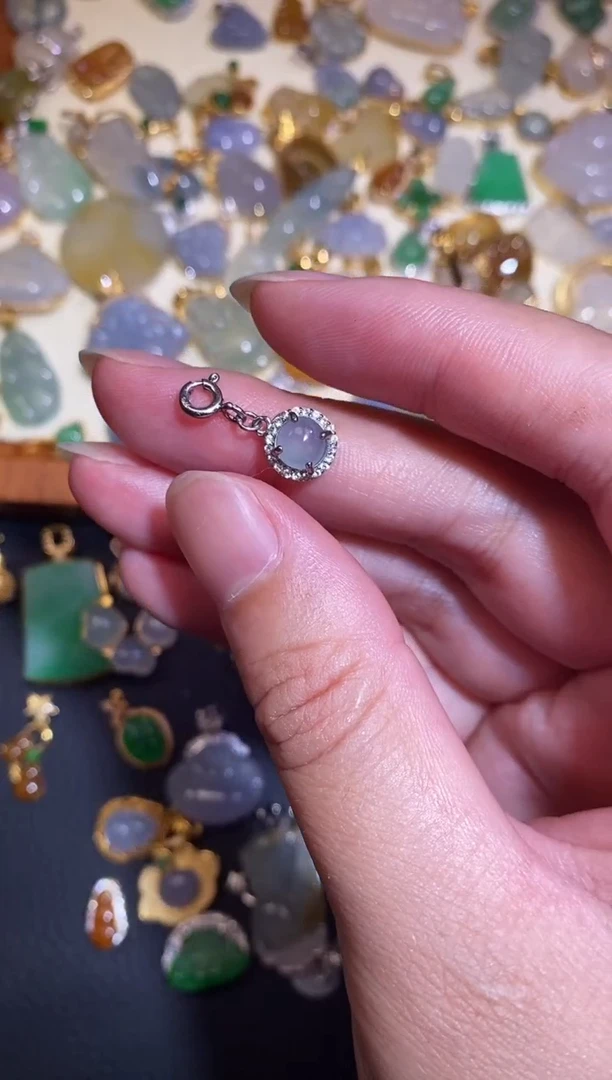 翡翠银S925镶嵌颈饰天然A货翡翠