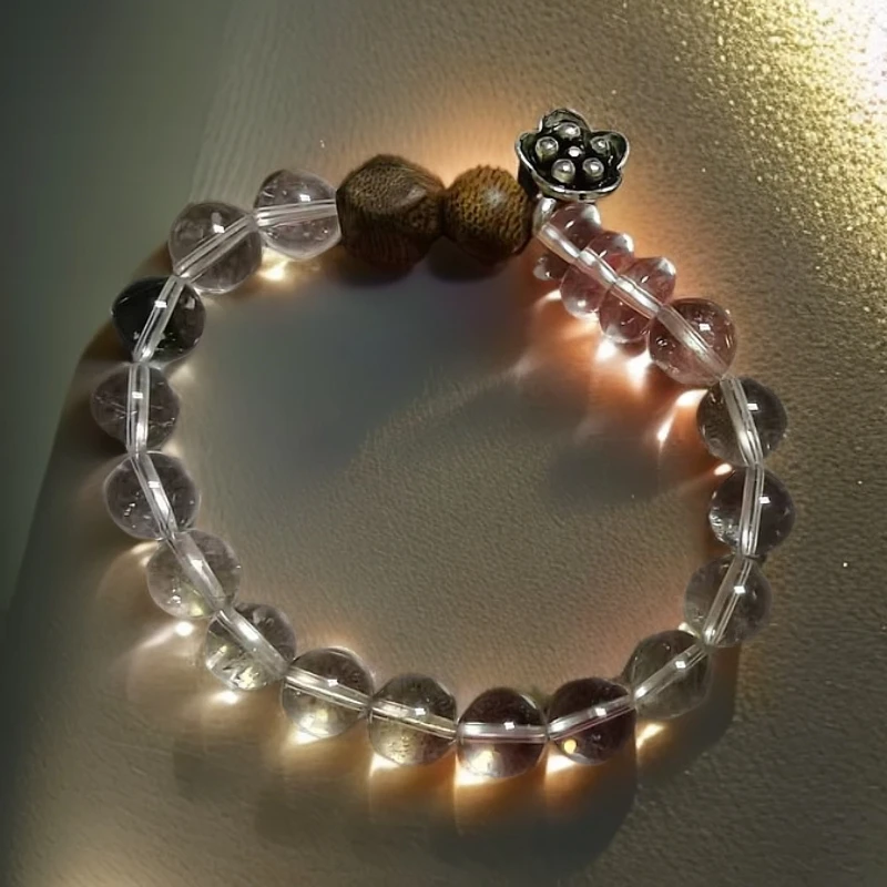 凤舞|九天天然白水发晶百搭简约时尚单圈女士手串【QJ02200051】