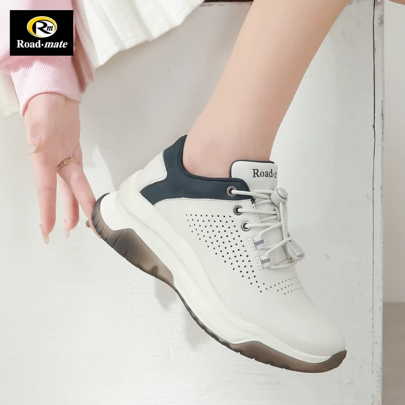 路伴女鞋四季女士休闲小白鞋休闲女鞋户外增高旅游鞋运动款老爹鞋